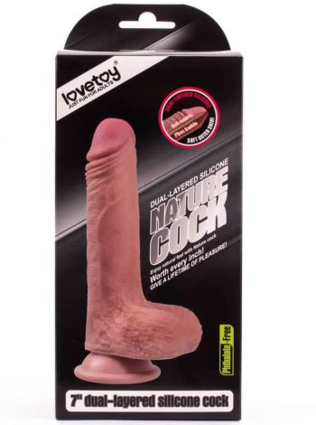 Dildo Realistic Dual-layered Silicone, 17,8 cm